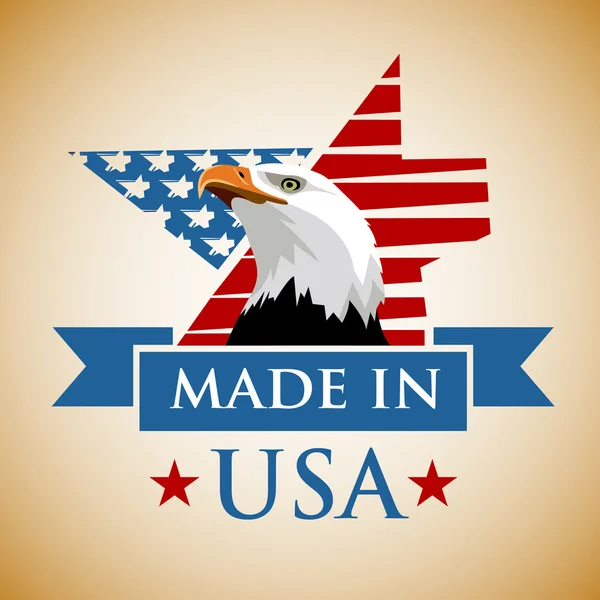 Label patriotique fabriqué aux Etats-Unis — Image vectorielle