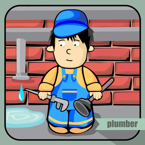 Personne profession plombier — Image vectorielle