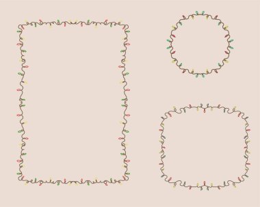 Noel Çelengi El Çizimi Tuhaf Çerçeve Seti