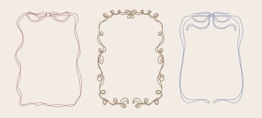 Zarif Garip El Çizgisi Sanat Kahverengi Çerçeve Ayarları