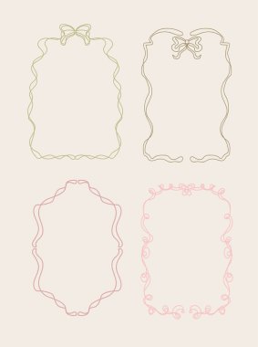 Estetik Çizgi Sanatsal Tuhaf Çerçeveler