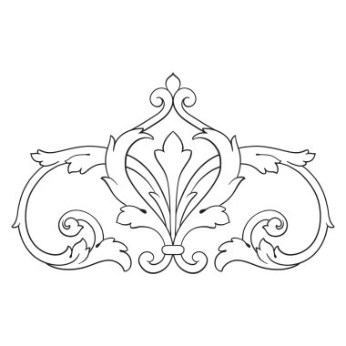 Vintage Barok çerçeve kaydırma süsleme oyma