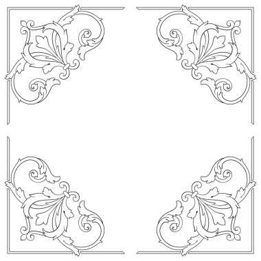 Vintage Barok çerçeve kaydırma süsleme oyma