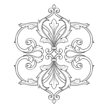 Vintage Barok çerçeve kaydırma süsleme oyma