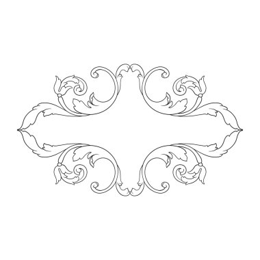 Vintage Barok çerçeve kaydırma süsleme oyma