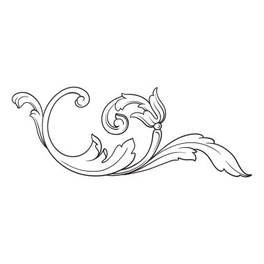 Vintage Barok çerçeve kaydırma süsleme oyma