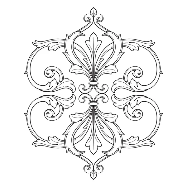 Vintage baroque frame engraving scroll ornament — Stock Vector