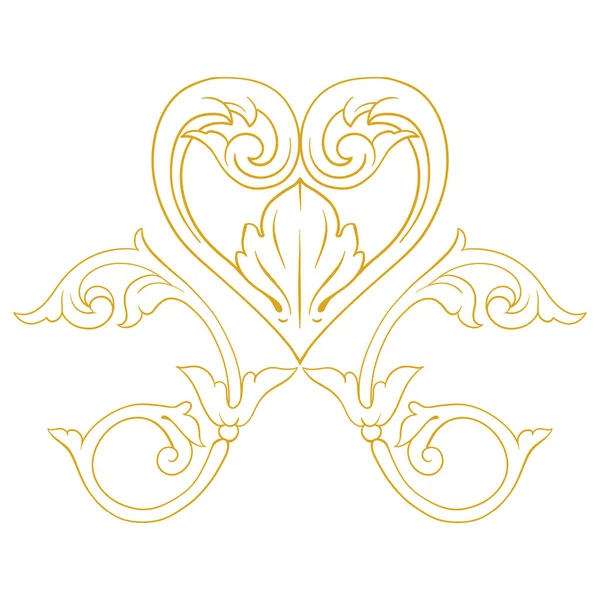 Arany Keret Határvonal Barokk Stílusban Díszítő Elemek Design Fekete Fehér — Stock Fotó
