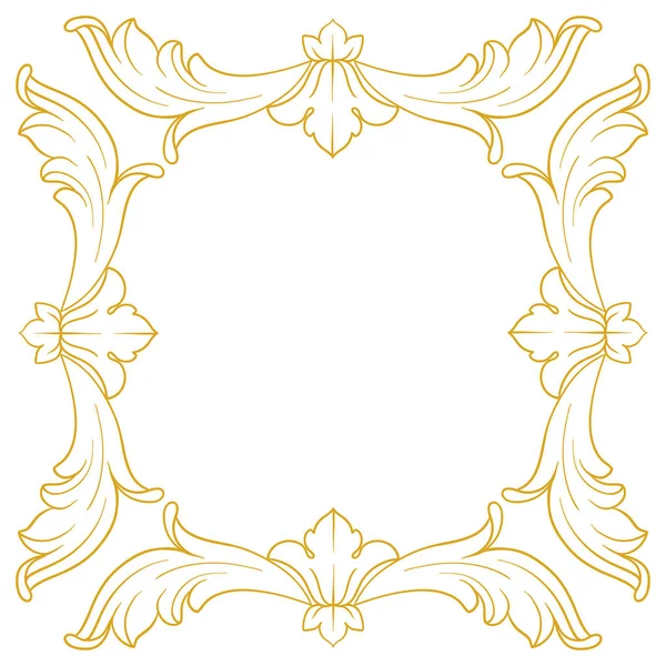 Gold Frame Border Baroque Style Ornament Elements Your Design Black — Stock Photo, Image