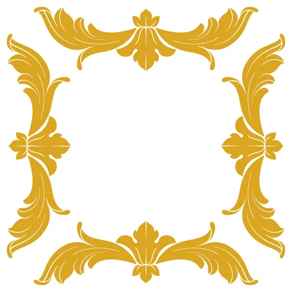 Złota Rama Granica Stylu Barokowym Elementy Dekoracyjne Dla Twojego Projektu — Zdjęcie stockowe
