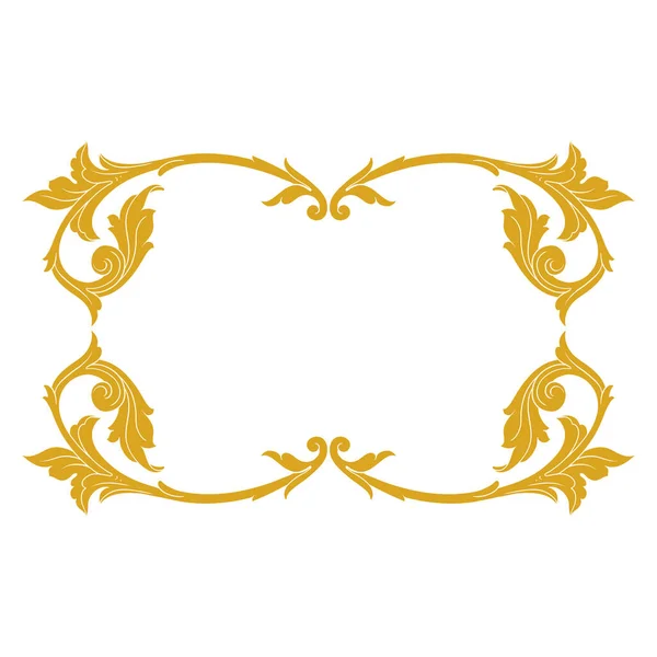 Gold Frame and Border with baroque style. Ornament elements for your design. Black and white color. Floral engraving decoration for postcards or invitations for social media.