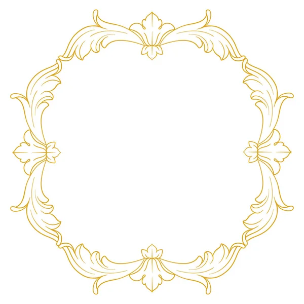 Gold Frame Border Baroque Style Ornament Elements Your Design Black — Stock Photo, Image