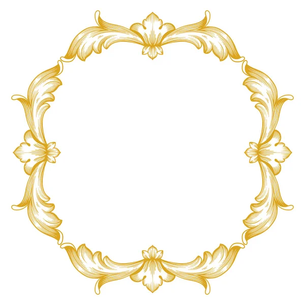 Gold Frame Border Baroque Style Ornament Elements Your Design Black — Stock Photo, Image