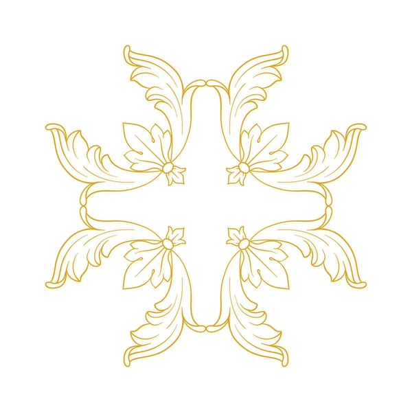 Zlatý Rám Okraj Barokním Stylem Ozdobné Prvky Pro Váš Design — Stock fotografie