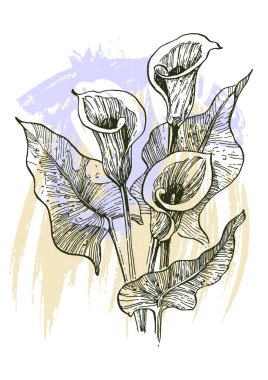 Moda renklerinde çağdaş sanat çiçekli posterler. Soyut el çiçekleri, geometrik elementleri ve vuruşları, yaprakları ve çiçekleri çizer. 