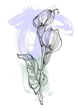 Moda renklerinde çağdaş sanat çiçekli posterler. Soyut el çiçekleri, geometrik elementleri ve vuruşları, yaprakları ve çiçekleri çizer. 