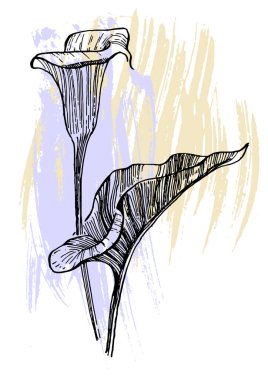 Moda renklerinde çağdaş sanat çiçekli posterler. Soyut el çiçekleri, geometrik elementleri ve vuruşları, yaprakları ve çiçekleri çizer. 