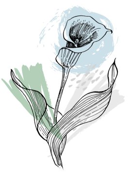 Moda renklerinde çağdaş sanat çiçekli posterler. Soyut el çiçekleri, geometrik elementleri ve vuruşları, yaprakları ve çiçekleri çizer. 