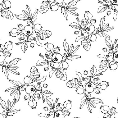 Vector soyut siyah fırça sıçraması. Yabanmersinli el çizimi klasik. Grunge fırça darbesi serbest mürekkep dekoru. Siyah beyaz işlemeli mürekkep sanatı. Kusursuz bir arka plan modeli. Kumaş duvar kağıdı baskı dokusu.