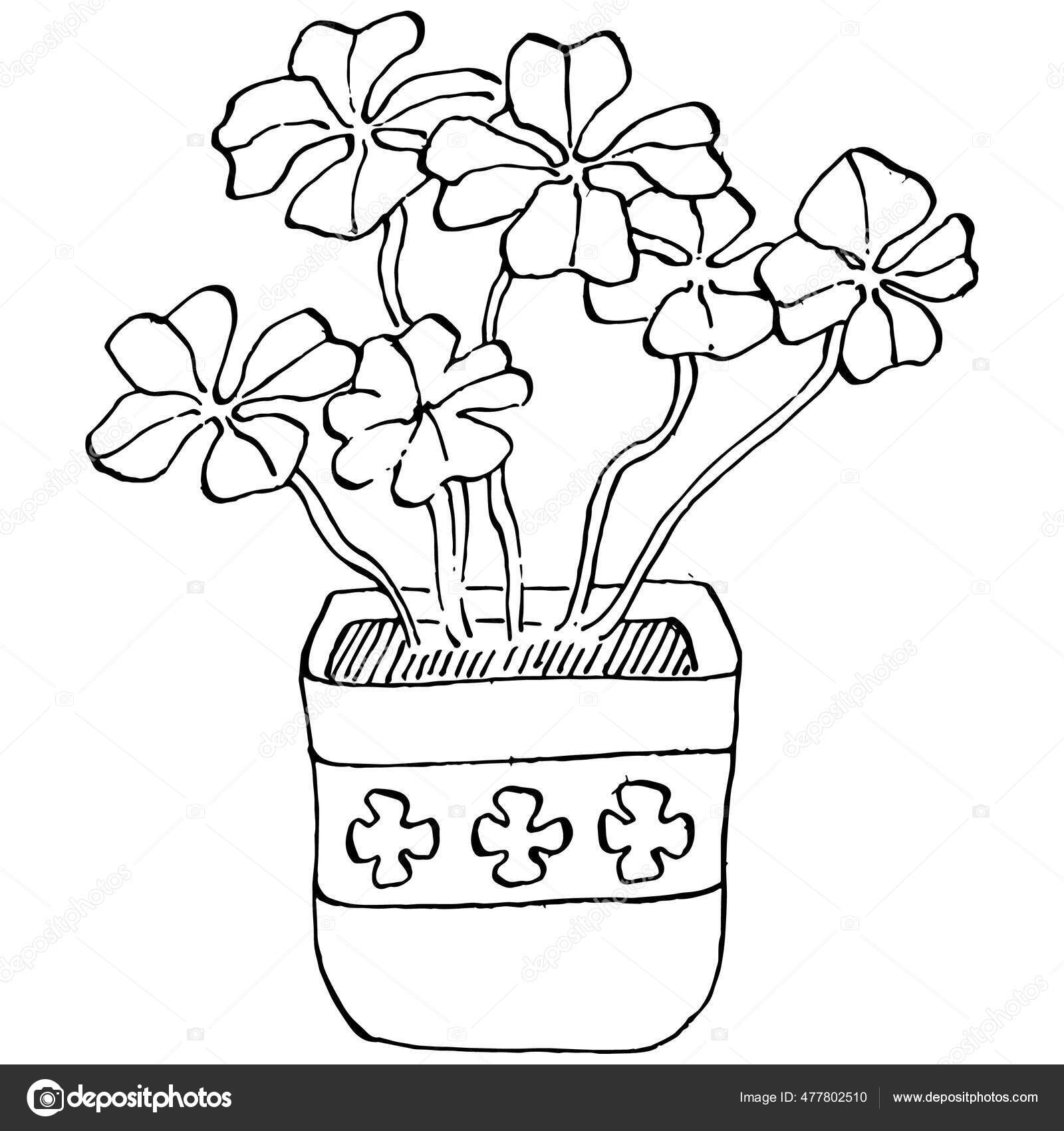 depositphotos 477802510 stock illustration home plant pots sketch outline