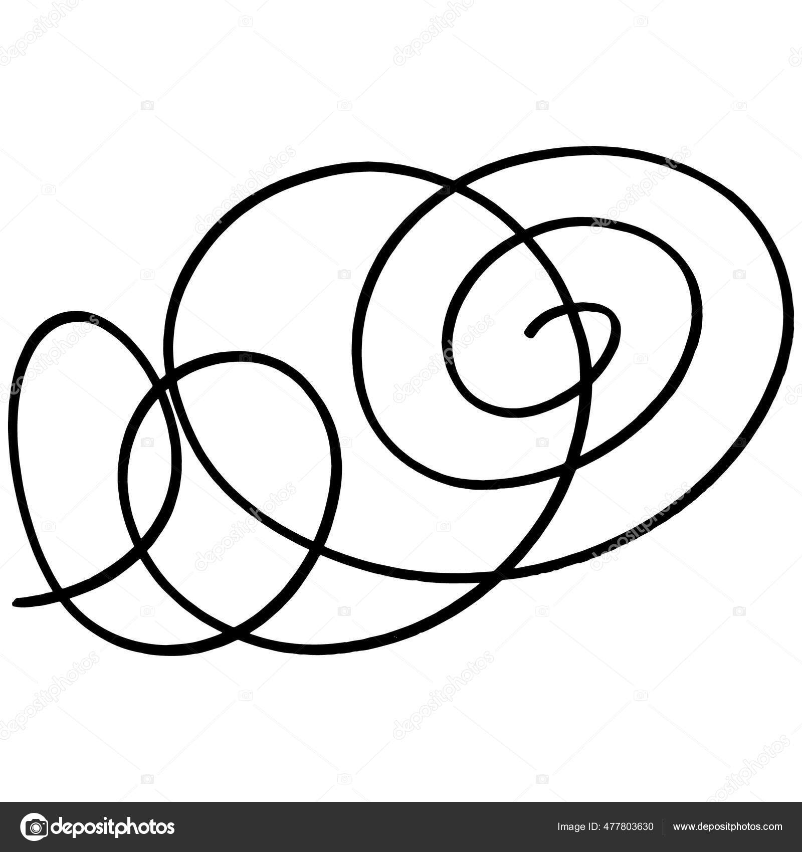 Swirl Hand Draw Ornament Stroke Black White Clip Art Isolated Stock Vector  by ©AcantStudio 477803630, image size:1600x1700