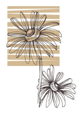 Moda renklerinde çağdaş sanat çiçekli posterler. Soyut el çiçekleri, geometrik elementleri ve vuruşları, yaprakları ve çiçekleri çizer. 