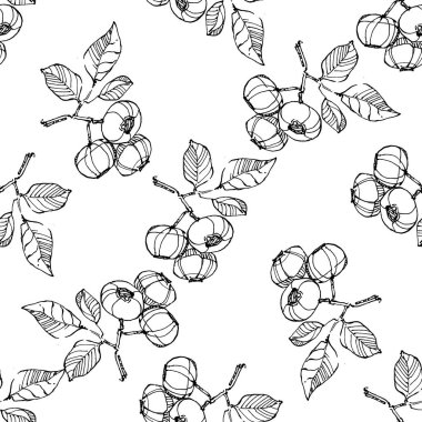 Vector soyut siyah fırça sıçraması. Yabanmersinli el çizimi klasik. Grunge fırça darbesi serbest mürekkep dekoru. Siyah beyaz işlemeli mürekkep sanatı. Kusursuz bir arka plan modeli. Kumaş duvar kağıdı baskı dokusu.