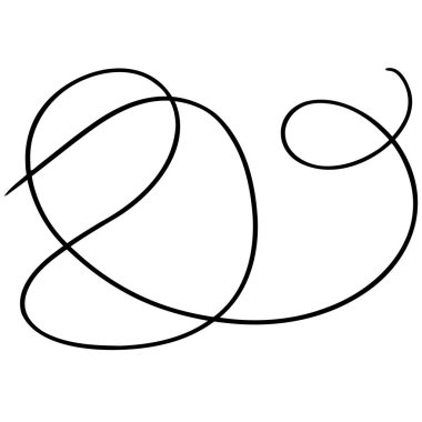 Döner el çizimi süs vuruşu. Beyaz arka planda siyah beyaz klipsli sanat. Antika vintage gravür çizimi. Süslü bukleler, girdap ayırıcı ve filigran süsleme vektörü. 