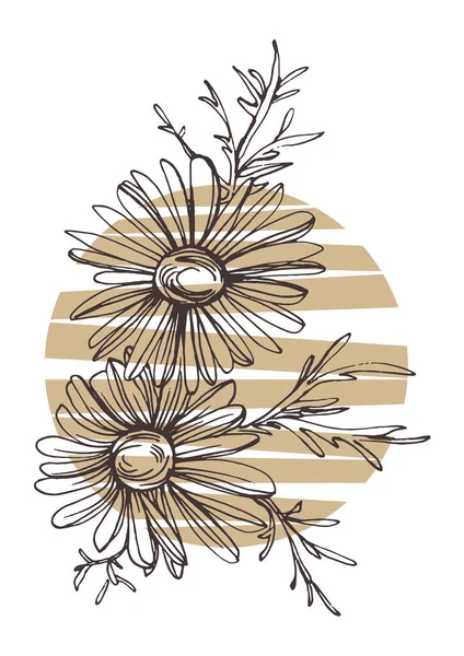 Moda renklerinde çağdaş sanat çiçekli posterler. Soyut el çiçekleri, geometrik elementleri ve vuruşları, yaprakları ve çiçekleri çizer. 