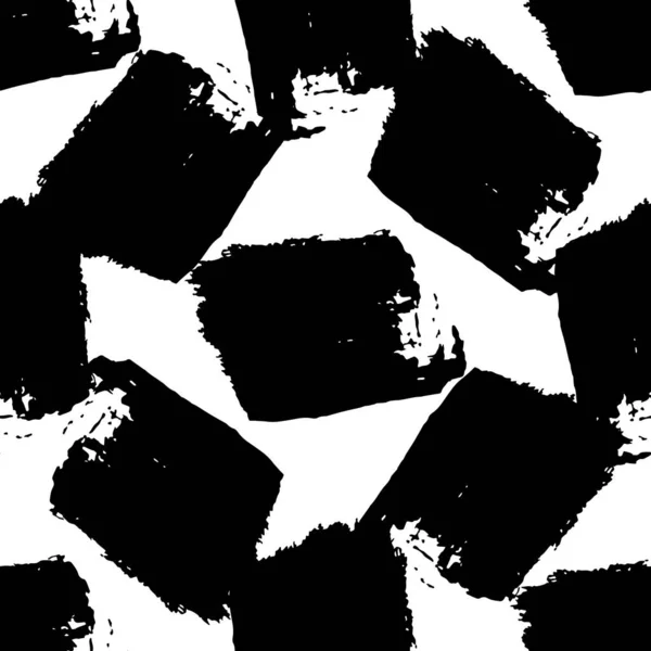 ベクトルアブストラクトブラックブラシスプラッシュ グランジブラシストロークフリーハンドインクの装飾 黒と白の刻まインクアート シームレスな背景パターン ファブリック壁紙 Print — ストックベクタ