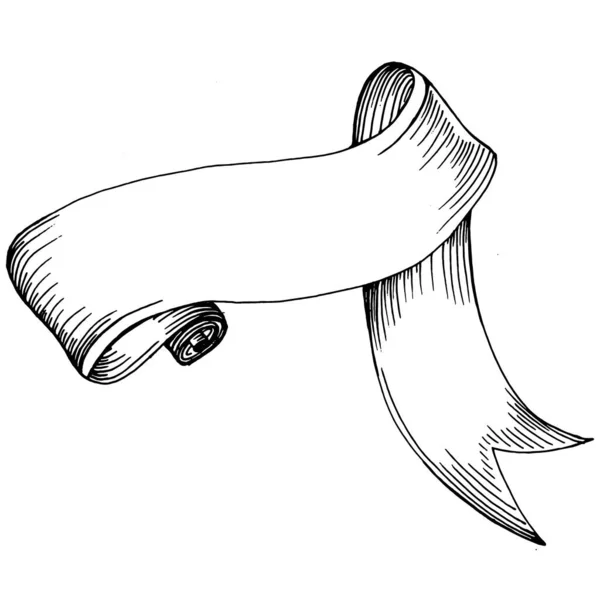 Рука Намальована Стрічками Ретро Стилі Елемент Дизайну Вітальних Листівок Банерів — стоковий вектор