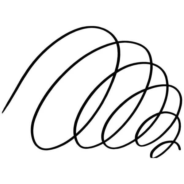 Krouživá Ruka Kreslí Ozdobný Úder Černobílé Klipy Izolované Bílém Pozadí — Stockový vektor