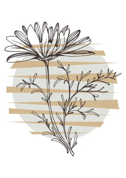 Moda renklerinde çağdaş sanat çiçekli posterler. Soyut el çiçekleri, geometrik elementleri ve vuruşları, yaprakları ve çiçekleri çizer. 