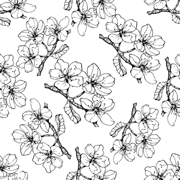 Botanický Bezešvý Vzor Ručně Kreslená Černobílá Hromada Bobulovin Pozadí Velkými — Stockový vektor