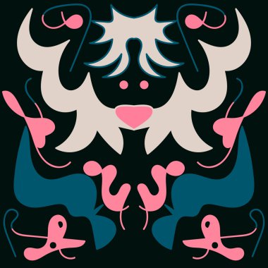 İşiniz için güzel soyut cin. Vektör çizim