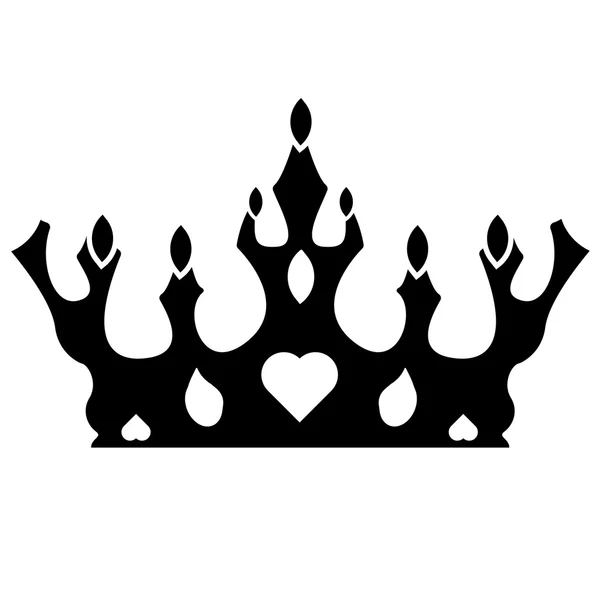 Silhouette symbol  royal king Crown. Illustration and Isolated On White Background. — Stock Vector