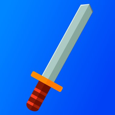 Mavi bir arka plan üzerinde kılıç