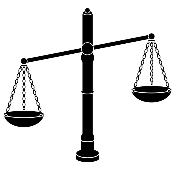Váhy spravedlnosti. Zákon. Vektorové ilustrace — Stockový vektor