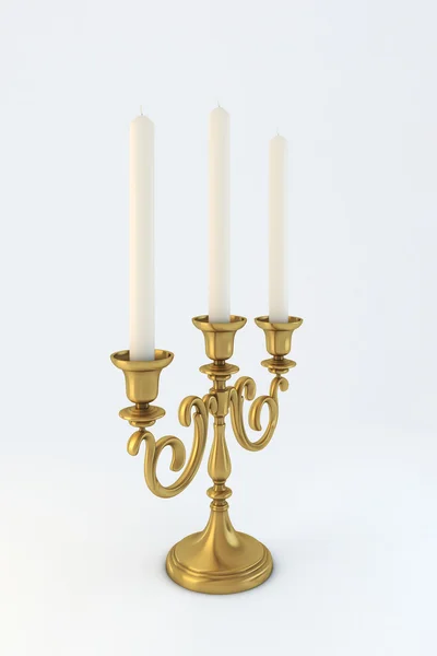 Candelabro Bronzo Tripla — Foto Stock