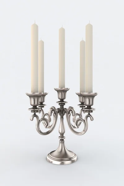 Candelabro con cinque candele — Foto Stock