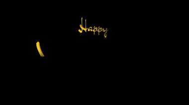 Siyah arkaplandaki altın kaligrafi üzerinde 