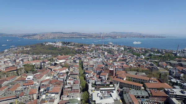 Letecký pohled na město Istanbul — Stock fotografie