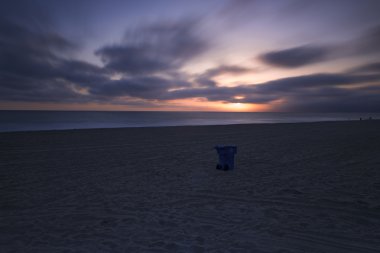Santa Monica, Los Angeles, ABD, Venice Plajı'na günbatımı Zamanı