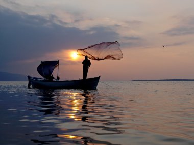 balıkçı düşünce göl balıkçılık için net