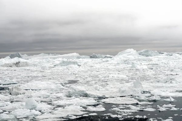 D'énormes icebergs sont sur l'océan Arctique au Groenland — Photo