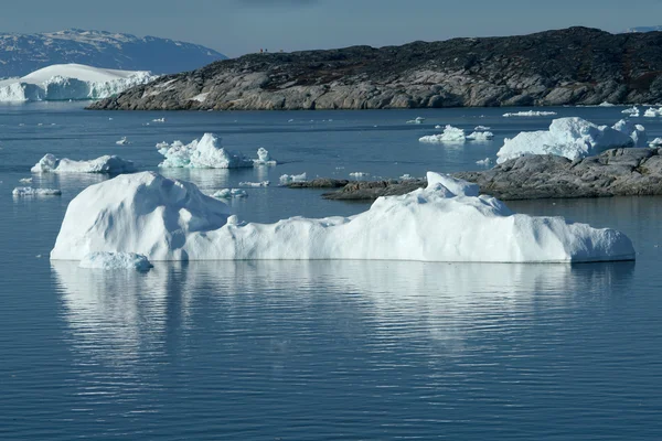 Ilulissat fiyort, Grönland, Kuzey Buz Denizi buzdağları yanıyor