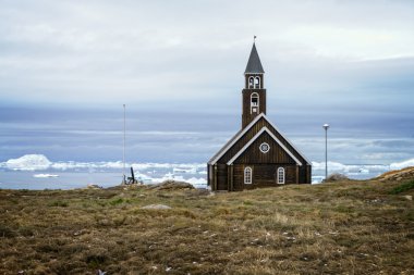 Ilulissat fiyort, Grönland, Kuzey Buz Denizi buzdağları yanıyor