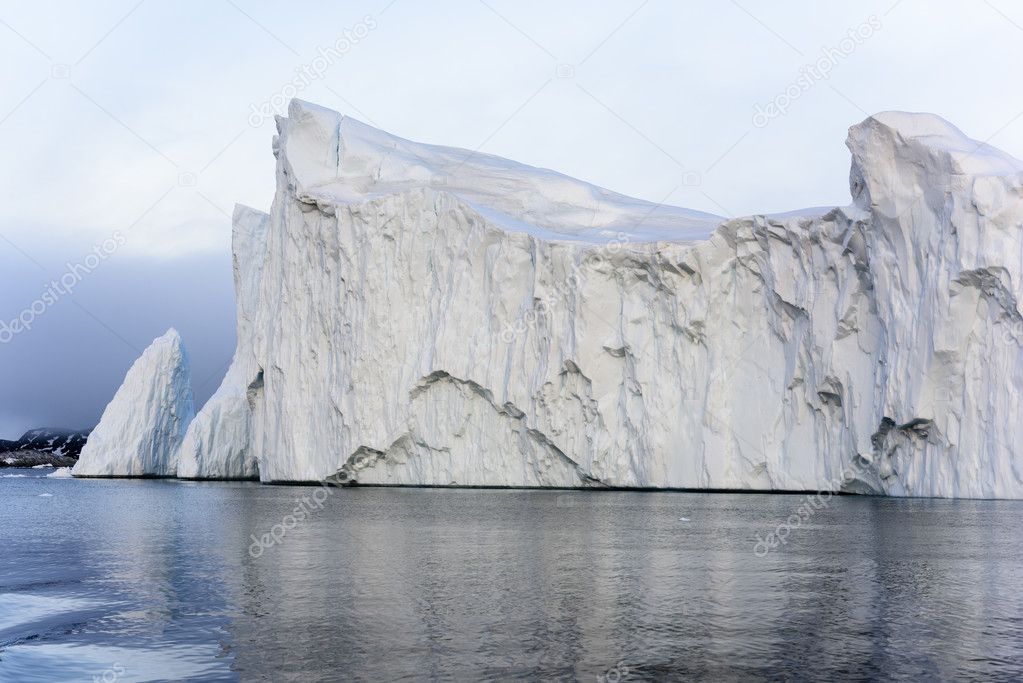 Huge glaciers on the arctic ocean to Ilulissat icefjord in Greenland