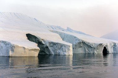 glaciers are on the arctic ocean at Ilulissat icefjord in Greenland clipart