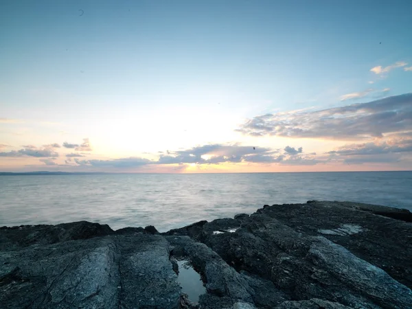 uzun pozlama dalgalar deniz ile buzlu vurdu